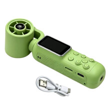 2 in 1 Handheld Fan Gimbal Camera USB Video Camera Fan Vlog Action Cam with Cooling Fan for Outdoor Hiking Travel Green