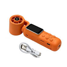 2 in 1 Handheld Fan Gimbal Camera USB Video Camera Fan Vlog Action Cam with Cooling Fan for Outdoor Hiking Travel Orange