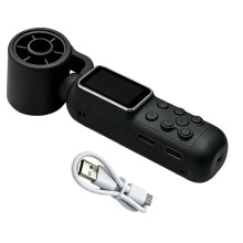 2 in 1 Handheld Fan Gimbal Camera USB Video Camera Fan Vlog Action Cam with Cooling Fan for Outdoor Hiking Travel Black
