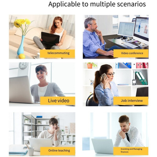 Webcam 1080P para PC/Computador com Foco Automático PDAF, Microfones Duplos e Compatível com /Teams 1