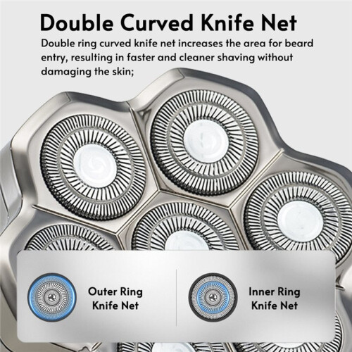 Magnetic Adsorption Replaceable Bald Electric Shaver  5D 7D 9D Blade with Double Knife Net Interface 1