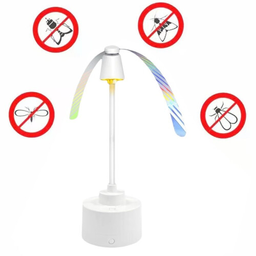 Ventilatore Automatico Antimosche, Facile da Trasportare, Portatile, da Tavolo. 2