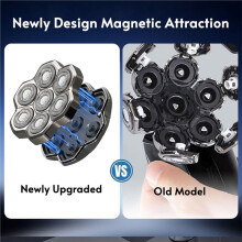Magnetic Adsorption Replaceable Bald Electric Shaver 5D 7D 9D Blade with Double Knife Net Interface