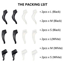 3 Sizes Silicone Eyeglass Ear Grips - Anti-Slip Hooks for Sports & Reading Glasses