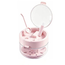 Retainer Cleaner Case with Lift Strainer Basket, Aligner Bath Cup Leak Proof Aligner with Storage, Mirror