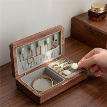 Elegante Schmuckschatulle Aus Walnussholz, Organizer im Vintage-Stil für Damen, Tragbarer Reise-Schmuckorganizer