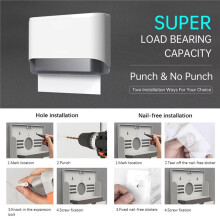 Paper Towel Dispenser Wall Mount, Adhesive No Drilling Multifold Trifold C Fold Commercial Hand Towel Dispenser
