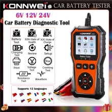 KONNWEI KW331 Car Battery Tester 6V-12V-24V 100-2000 CCA Cranking Charging Circut Analyzer Battery Tools Professional A