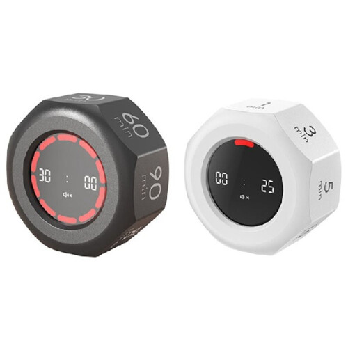 2 Stuks Multi-Hexagon Kubus Timer 90-Minuten Sensor Digitale Timer met LED-Scherm 7 Instelbare Tijdbeheertools