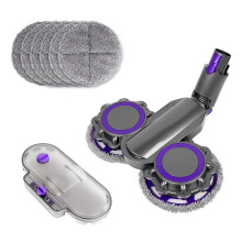 Cabezal de Fregona de Repuesto para Aspiradora Inalámbrica para V6 V7 V8 V10 V11, Cabezal de Fregona + Depósito de Agua + 6 Toallitas