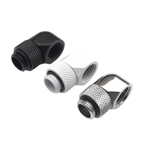 Rotatable Angled Adapter G1/4 90 Degree Hand Compression Fitting Water Cooling Tube Connector for Computer Liquid Loop