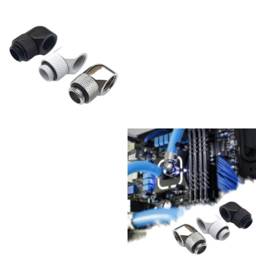 Rotatable Angled Adapter G1/4 90 Degree Hand Compression Fitting Water Cooling Tube Connector for Computer Liquid Loop 1
