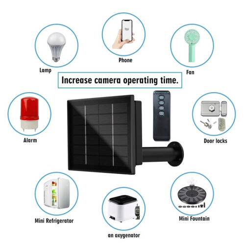 4W Solar Panel Install V3 Module 18650 Battery Micro USB & TypeC 12V Output Solar Cells with Remote Control Timer 2