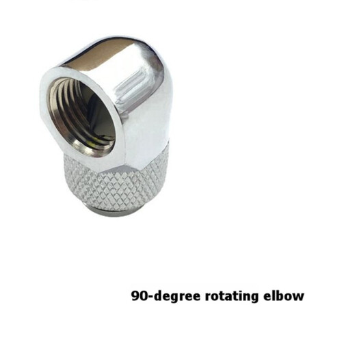 Rotatable Angled Adapter G1/4 90 Degree Hand Compression Fitting Water Cooling Tube Connector for Computer Liquid Loop 2