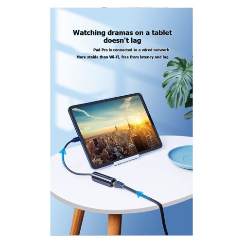 USB Type C Ethernet Adapter USB C to RJ45 Lan Adapter Type C Network Card USB Ethernet for  PC Phone Gaming