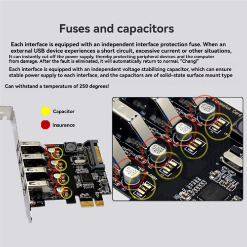 Carte D'Extension PCI Express à Profil Bas, 4  PCI-E Vers USB 3.0, Adaptateur 5 Gbit/S, Systèmes D'Exploitation USB 1.1/2.0/3.0 1