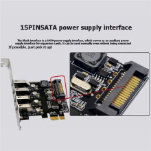 Flacher 4-Port-PCI-E-zu-USB-3.0-Hub, PCI-Express-Erweiterungskarte, 5 Gbit/S, USB 1.1/2.0/3.0, Betriebssysteme