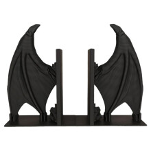 Black Gothic Bat Wing Bookends, Decorative DemonWing Book Supports for Shelves, Heavy Duty Non-Slip Book Stoppers