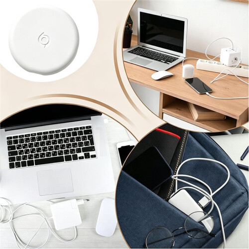 Retractable Cable Winder Pebble Series Retractable Cable Storage Box(Not Included Cable )
