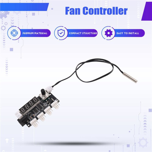 5-30V 4-Channel PWM Fan Controller Digital Temperature Controller PWM Fan Speed Controller 25KHz 50000RPM 1