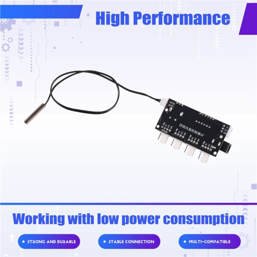 5-30V 4-Channel PWM Fan Controller Digital Temperature Controller PWM Fan Speed Controller 25KHz 50000RPM 2