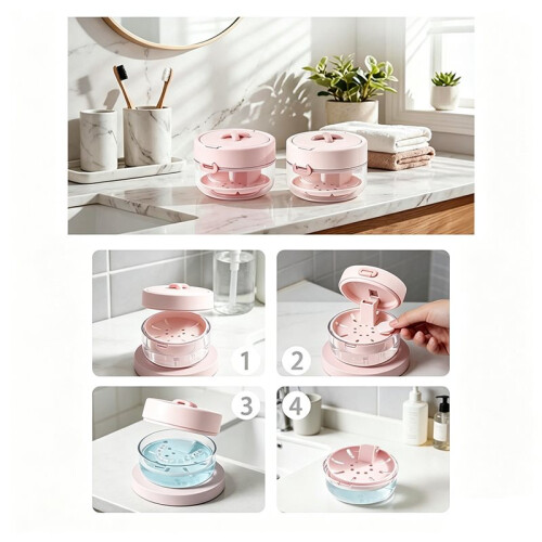 Retainer Cleaner Case with Lift Strainer Basket, Aligner Bath Cup Leak Proof Aligner with Storage, Mirror 1