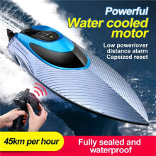 S3 Hochgeschwindigkeits-Großwasserboot, Elektrisch Ferngesteuertes Schnellboot mit Lademotor, Kinderschiffmodell, Spielzeug, Geschenk, Silber