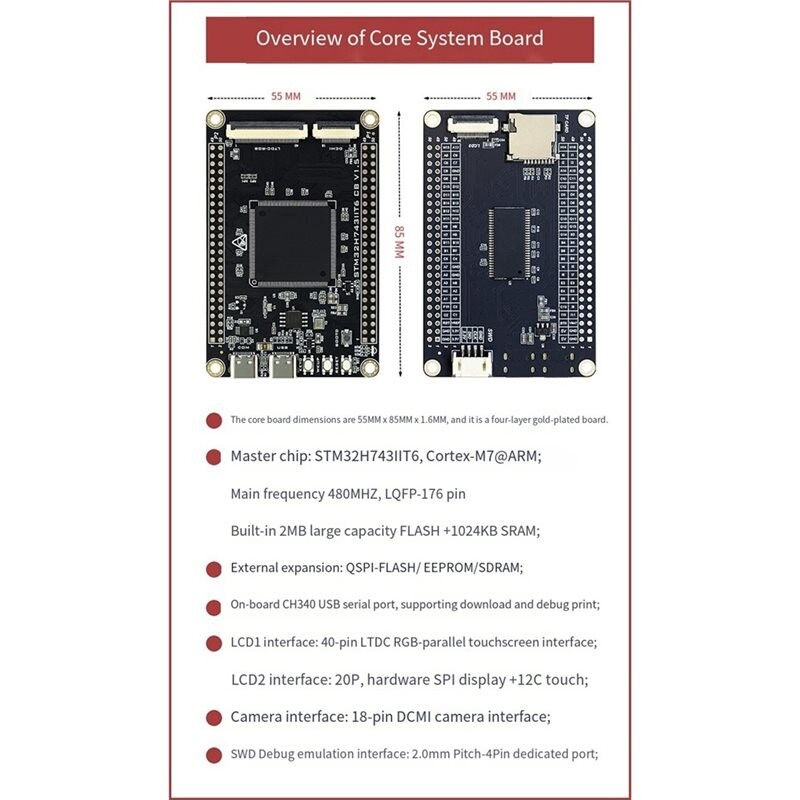 STM32H7 Development Board with CAN Transceiver Module System Board ...