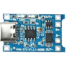5 Módulos Cargadores de Baterías de Litio TC4056 18650 de 5 V y 1 A Tipo C con Soporte y Protección para Baterías