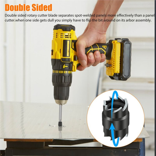 14 Pack Spot Weld Cutter Sets Double Sided, 3/8" HSS Spot Weld Cutter Remover Drill Bits Hex Sheet Hole Cutter Remover 1