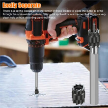 14 Pack Spot Weld Cutter Sets Double Sided, 3/8" HSS Spot Weld Cutter Remover Drill Bits Hex Sheet Hole Cutter Remover