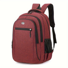 Sac à dos Rouge, Grande Capacité 20-35L, Compartiment Ordinateur 15,6 pouces, Nylon Résistant, pour Étudiant et Voyage