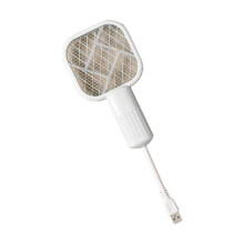 2-w-1 USB Łapka na Owady z UV Światłem, Ładowalna Elektryczna Lampa Zabijająca Komary, Rakieta do Łapania na Kemping i do Domu B