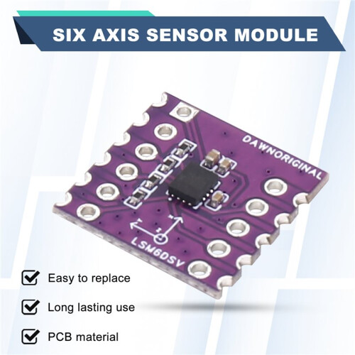 LSM6DSV 6-Axis Sensor Module Six-Axis IMU Module Gyroscope and Accelerometer for SPI/IIC Smol Slime 1