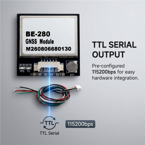 BE-280 GNSS Module GPS BDS GALILEO Multi-System Positioning Receiver TTL Output Support UBX NMEA Protocol 1