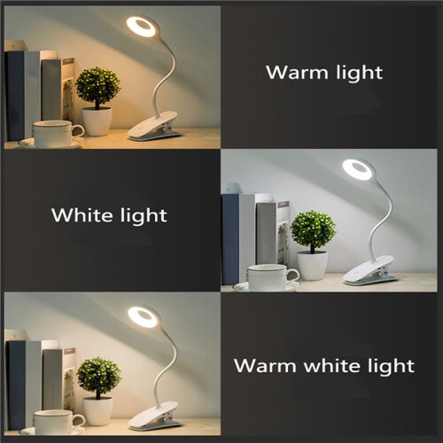 LED Desk Lamp Clip  Type USB Charging with Built in Lithium Battery Touch Dimming 3 Modes Learning Reading Table Lamp 2