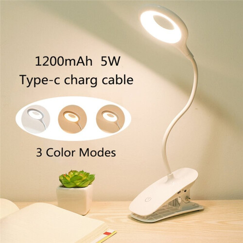 LED Desk Lamp Clip  Type USB Charging with Built in Lithium Battery Touch Dimming 3 Modes Learning Reading Table Lamp 2