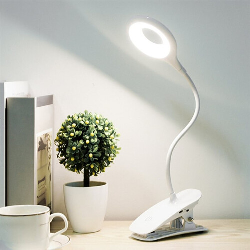 LED Desk Lamp Clip  Type USB Charging with Built in Lithium Battery Touch Dimming 3 Modes Learning Reading Table Lamp