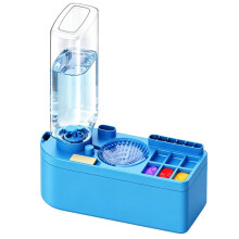 Paint Brush Cleaner Rinse Cup, Large Capacity Watercolor Brush Washer with Palette, 5 Brush Storage Holes