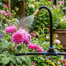 Drip Irrigation Emitters with T-Connector 8mm Tubing Rustproof Sprinkler 15-Piece Plants Irrigation Nozzle for Garden