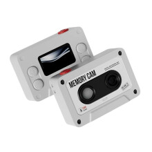 1080P Retro Cassette Tape Camera Campus Student Digital Camera Thumb Camera Can Take Photos and Video Recorder White
