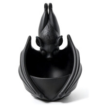 Gothic Style Bat Hanging Planter Whimsical Hanging Planter Black Plastic Bat Wing Flowerpot Garden Decor