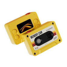 1080P Retro Cassette Tape Camera Campus Student Digital Camera Thumb Camera Can Take Photos and Video Recorder Yellow