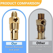 CV221513AV Air Compressor Check Valve 1/2" Male NPT Tank 3/8" Compression Non Return Valve, 1/8" NPT Unloader Port