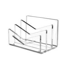 Acrylic Mail Holder, Clear Acrylic File Letter Organizer, Vertical Envelope Mail Holder for Desk, Countertop Bill