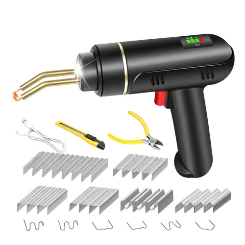 200W Cordless Plastic ,Plastic Welding Kit with 1200PCS Hot Stapler USB Rechargeable Plastic