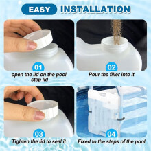 Pool Ladder Weights, 26LBS HDPE Pool Step Weights to Prevent Floating, Reusable Swimming Pool Stair Weights