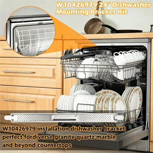 W10426979 24" Dishwasher Mounting Bracket Kit for , ,  - Granite &Quartz 1
