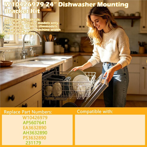 W10426979 24" Dishwasher Mounting Bracket Kit for , ,  - Granite &Quartz 2