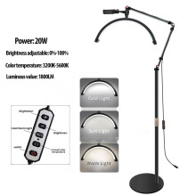 Lampe de beauté LED en forme de demi-lune rotative, 3000K-6000K, pour extension de cils et photographie